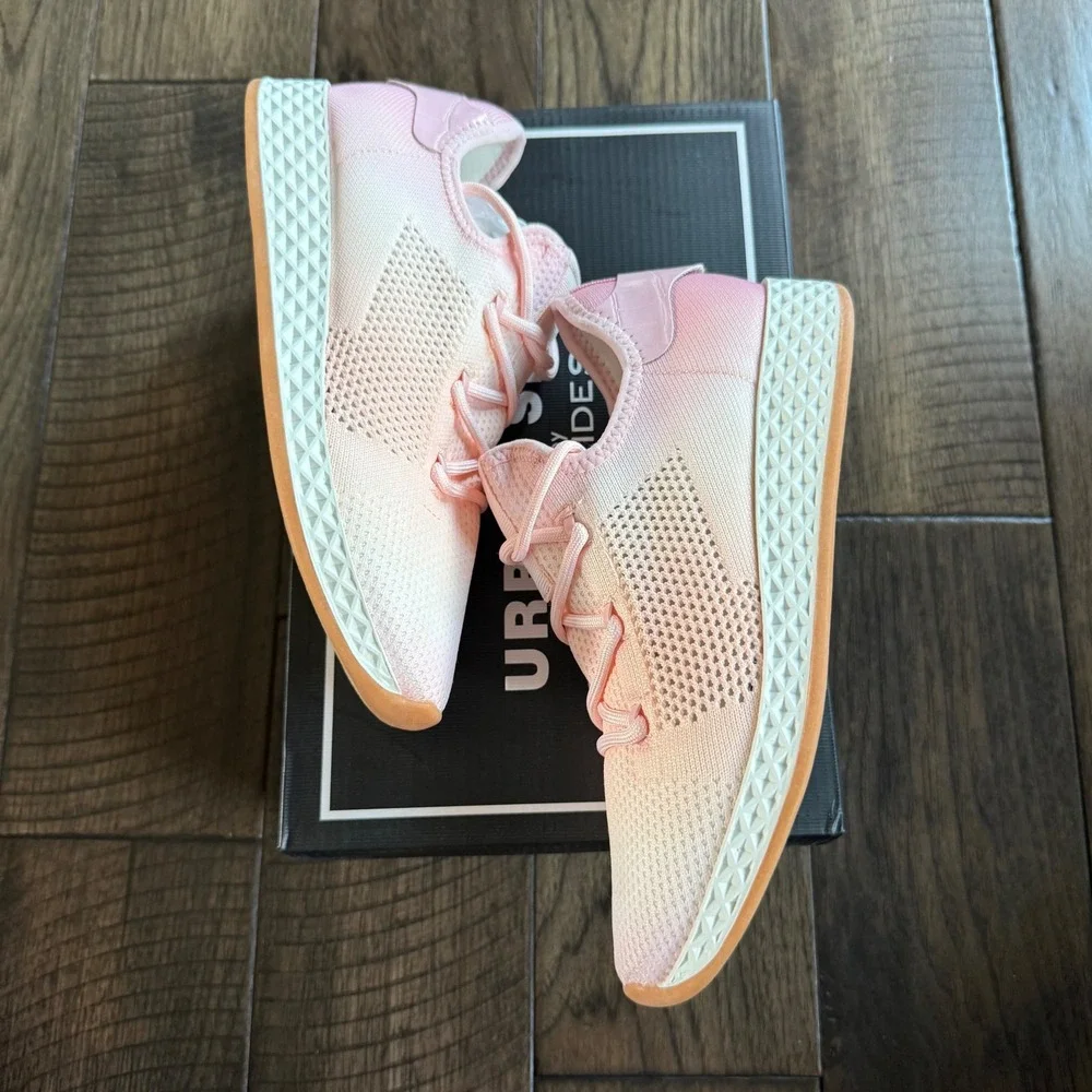 Urban Sport by JSlides Rose Ombre Knit Sneakers‎ Pink White Gum Sole Womens 7.5